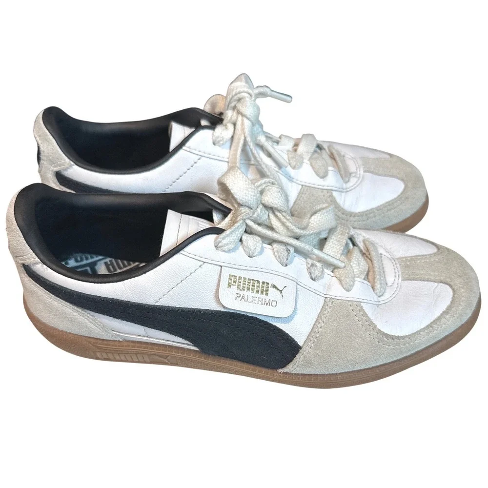 Puma Palermo Womens Sneakers White Black Gum Terrace Casual Chic Size 8